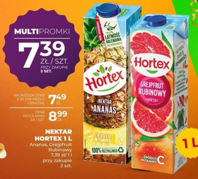 Nektar Hortex Grejpfruit Rubinowy 1L promocja w Duży Ben
