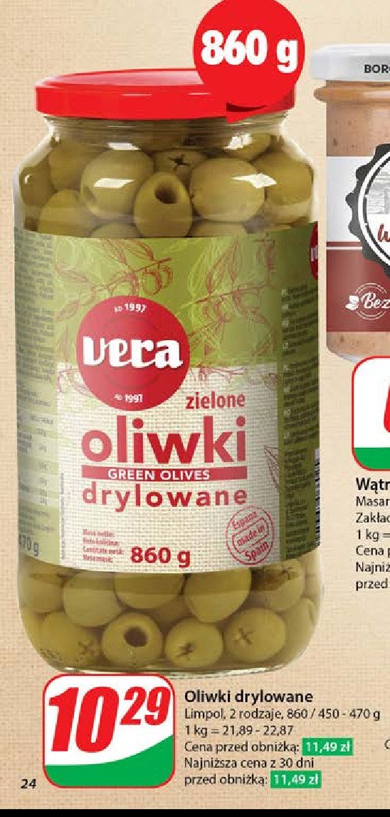 Oliwki drylowane zielone Vera promocja