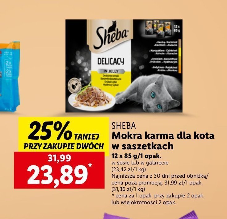 Karma dla kota mięsno-rybne w sosie SHEBA CUISINE promocja