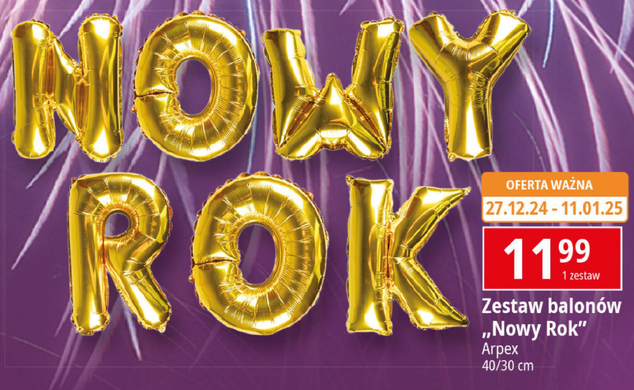 Zestaw balonów "nowy rok" Arpex promocja