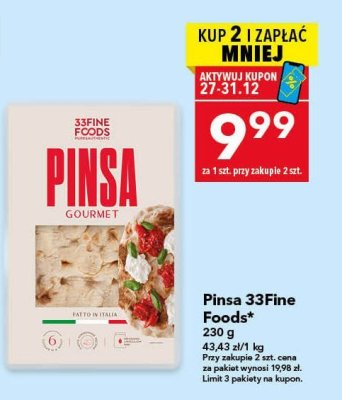 Pinsa 230 g 33Fine Foods promocja w LEWIATAN