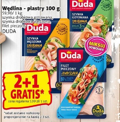 Wędlina - plastry 100 g DUDA promocja w Prim Market