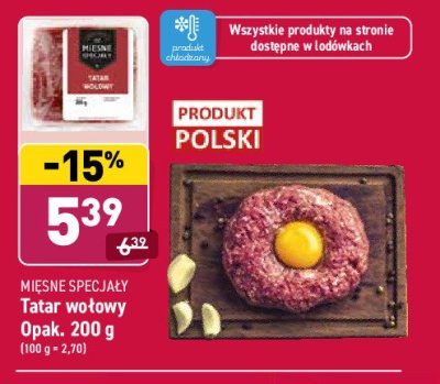 Tatar wołowy Mięsne specjały zawsze świeże (aldi) promocja
