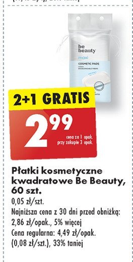 Płatki kosmetyczne maxi kwadratowe Be beauty care promocja