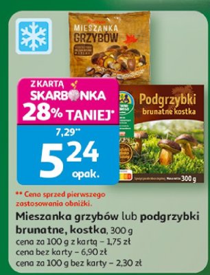 Mieszanka grzybów lub podgrzybki brunatne, kostka Podarzybki promocja w Auchan