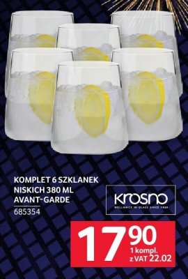 Szklanki niskie Avant-Garde Krosno 380 ml promocja w Selgros