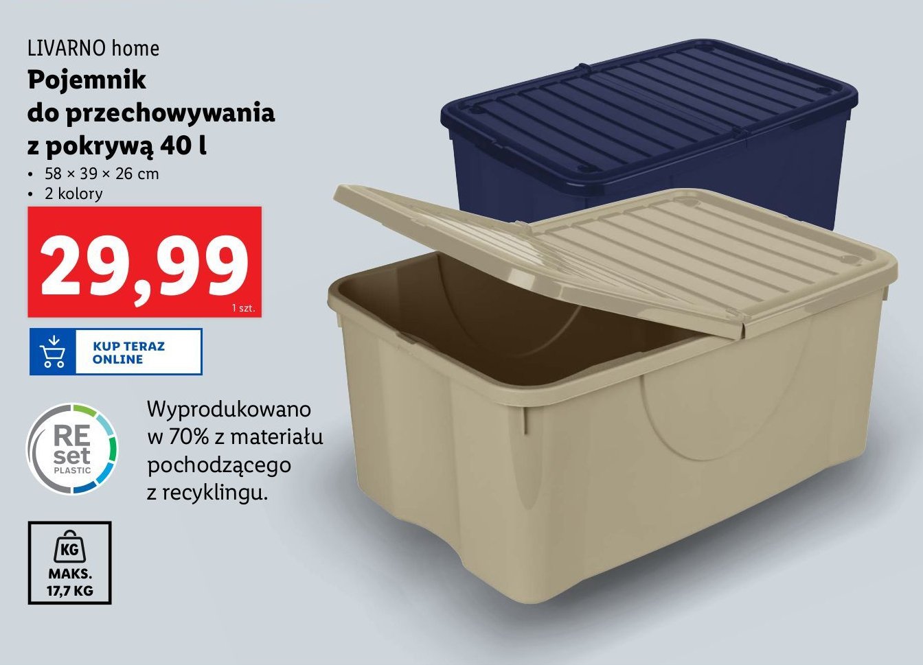 Pudełko do przechowywania 40l promocja