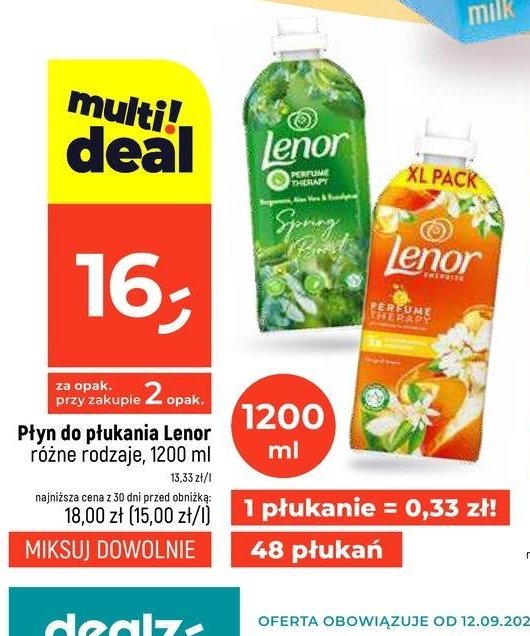 Płyn do płukania amber flower Lenor parfumelle promocja