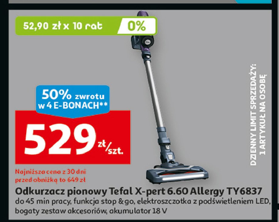 Odkurzacz x-pert 6.60 allergy ty6837 Tefal promocja