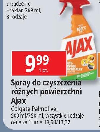 Płyn do czyszczenia spray Ajax . promocja w Leclerc