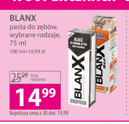 Pasta do z臋b贸w intensive stain removal Blanx med promocja