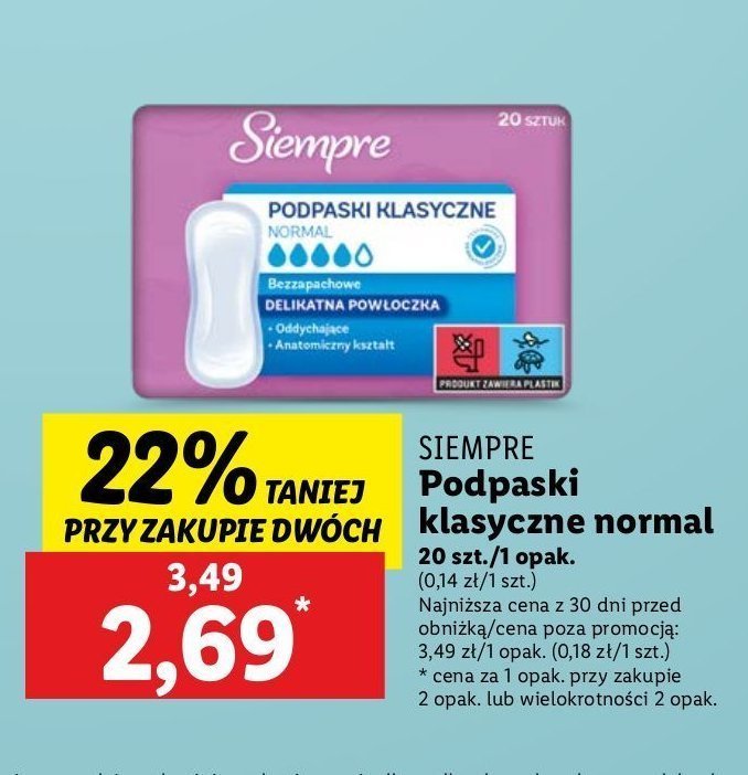 Podpaski normal Siempre promocja w Lidl