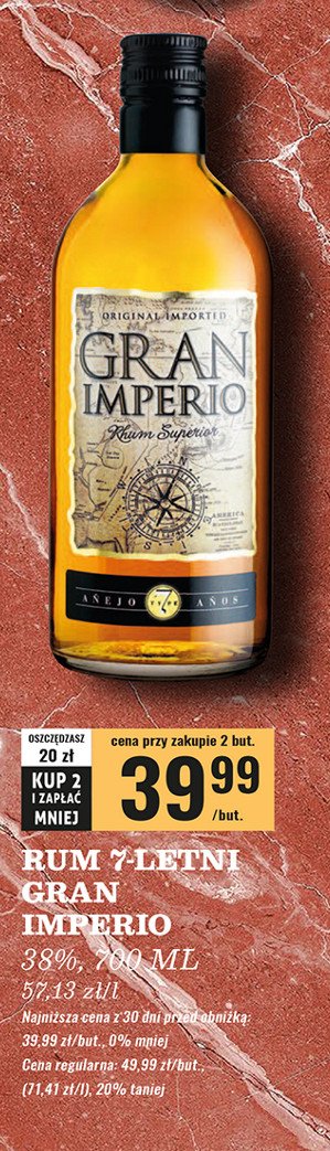 Rum GRAN IMPERIO BLANCO promocja