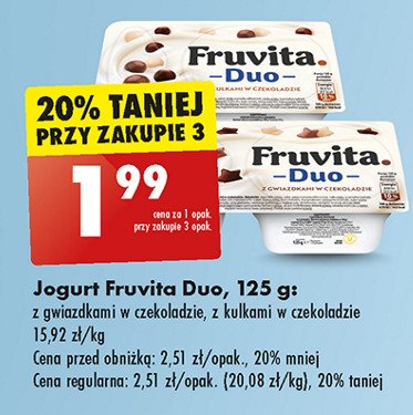 Jogurt z płatkami w czekoladzie Fruvita duo promocja w Biedronka