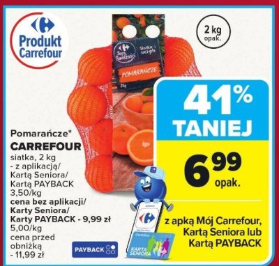 Pomarańcze CARREFOUR siatka, 2 kg promocja w Carrefour Market