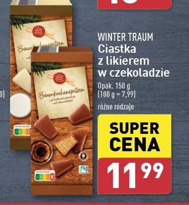 Ciastka z likierem amaretto i mleczną czekoladą Wintertraum promocja