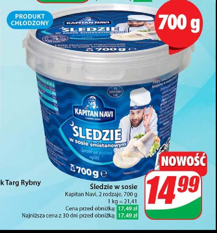 艢ledzie w sosie smietanowym Kapitan navi promocja