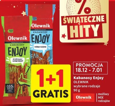 Kabanosy Enjoy OLEWNIK wybrane rodzaje promocja w Intermarche