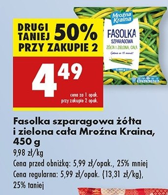 Fasolka szparagowa żółta i zielona Mroźna kraina promocja w Biedronka