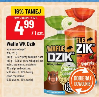 Wafle WK Dzik wybrane rodzaje promocja w POLOmarket