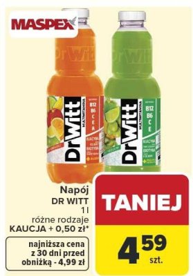 Napój DR WITT 1l różne rodzaje promocja w Carrefour