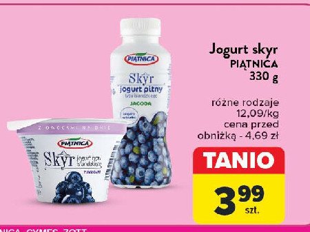 Jogurt pitny jagoda Piątnica skyr promocja