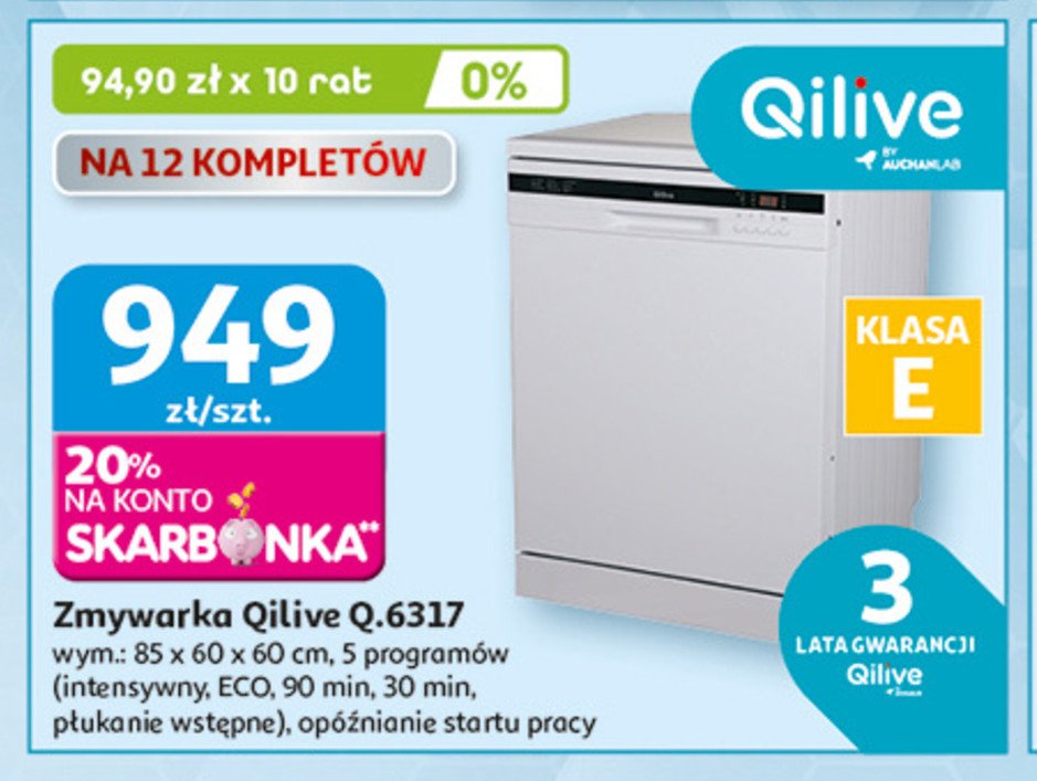 Zmywarka q.6317 Qilive promocja w Auchan
