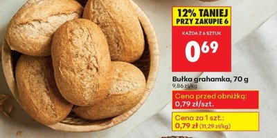 Bułka grahamka 70 g promocja w Biedronka