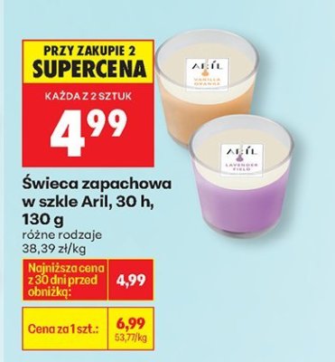 Świeca zapachowa w szkle 30 h promocja w Biedronka