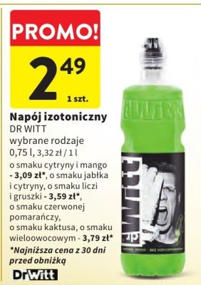 Napój izotoniczny DR WITT promocja w Intermarche