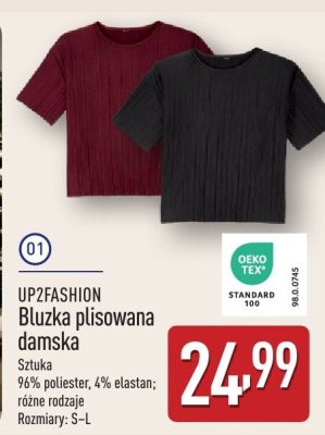 Bluzka plisowana damska UP2FASHION promocja w Aldi