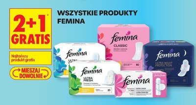 Wkładki higieniczne Femina wszystkie produkty promocja w Biedronka