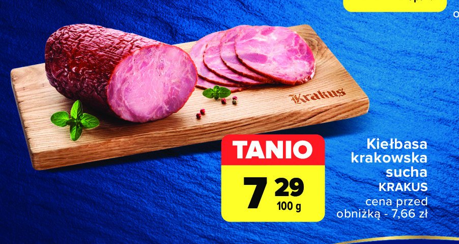 Kiełbasa krakowska sucha extra Krakus animex promocja