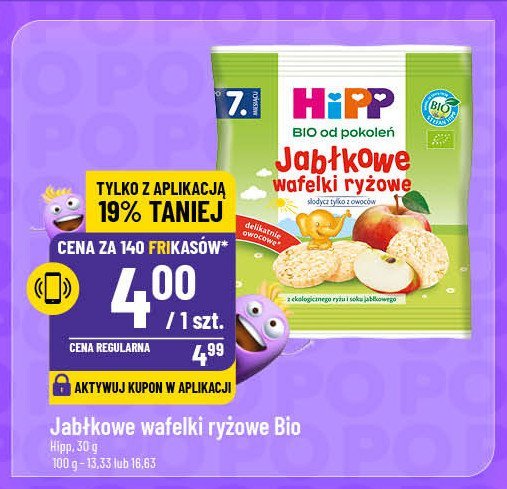 Jabłkowe wafelki ryżowe Hipp promocja