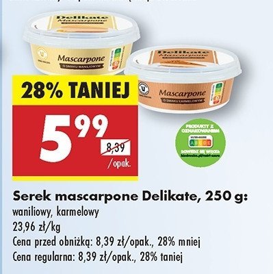 Serek mascarpone karmelowy Delikate promocja