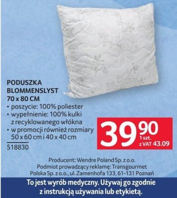 Poduszka Blommenslyst 70 x 80 cm promocja w Selgros