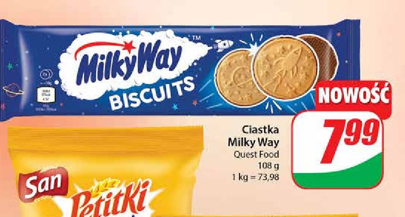 Ciastka ze spodem czekoladowym Milky way promocja w Dino