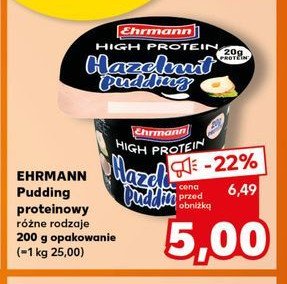 Deser wysokobiałkowy hazelnut pudding Ehrmann high protein promocja