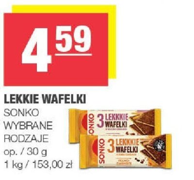 Lekkie wafelki Sonko wybrane rodzaje promocja w SPAR