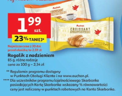 Rogal z nadzieniem morelowym Auchan promocja