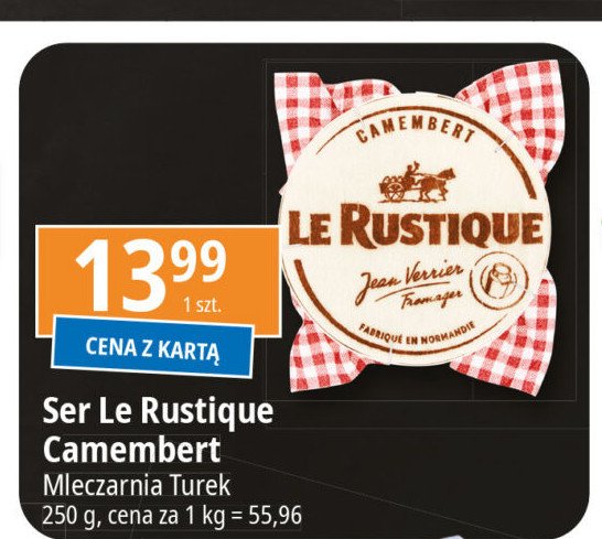 Ser camembert Le rustique promocja w Leclerc