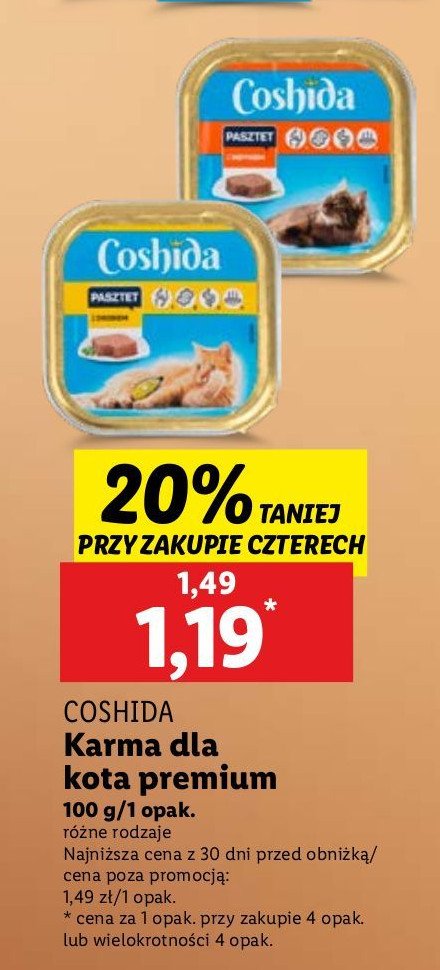 Karma dla kota z drobiem Coshida promocja