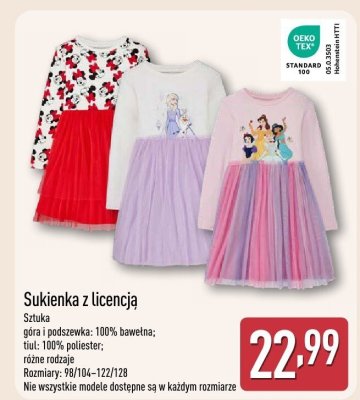 Sukienka z licencją promocja w Aldi