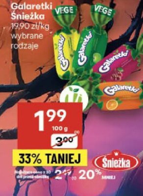 Galaretki Śnieżka promocja w Delikatesy Centrum