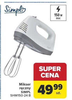 Mikser ręczny SIMPL SHM150-24 B promocja w Carrefour Market
