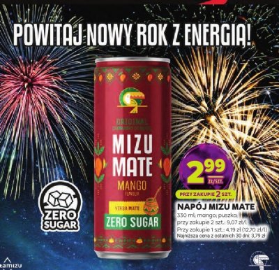Napój energetyczny Mizu Mate mango puszka 530 ml promocja w Stokrotka
