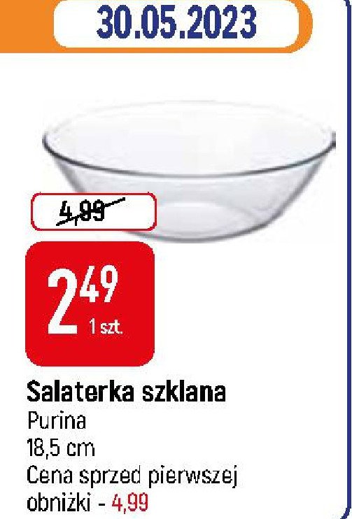 Salaterka szklana 18.5 cm promocja