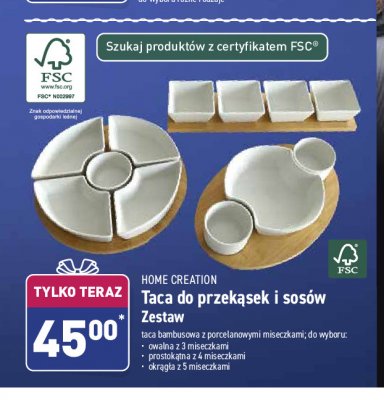 Taca na przekąski i sosy owalna z 3 miseczkami Home creation promocja