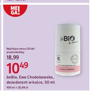 Dezodorant chia i kwiat japońskiej wiśni Be bio promocja w Rossmann