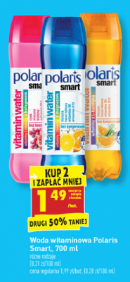 Woda witaminy i minerały z magnezem o smaku cytryny i pomarańczy Polaris smart vitamin water promocja